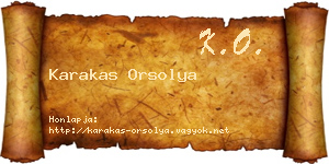 Karakas Orsolya névjegykártya